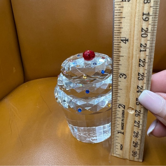 1980 Simon Design Crystal Cupcake Paperweight Vintage - Picture 12 of 13